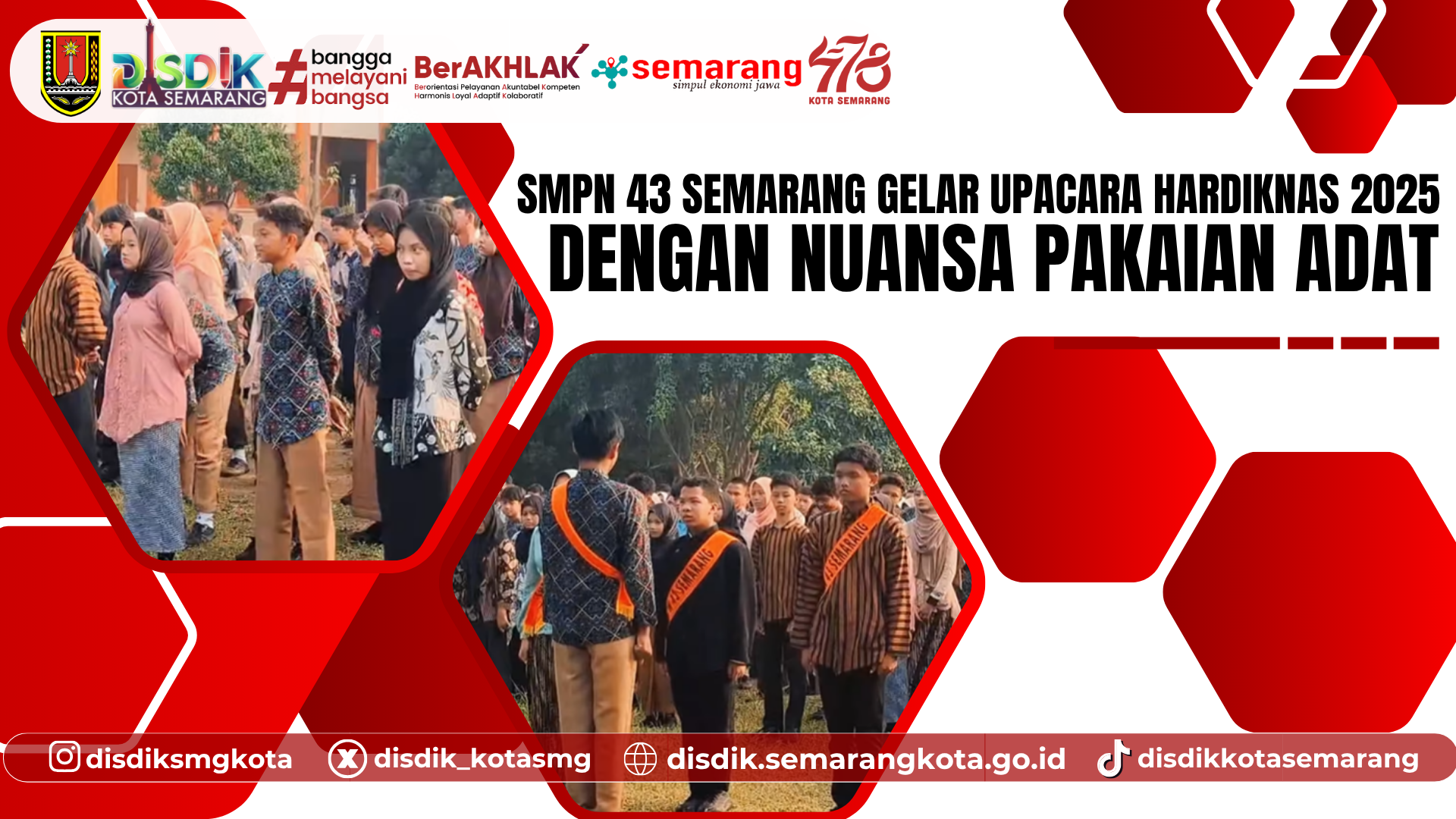 SMPN 43 Semarang Gelar Upacara Hardiknas 2025 dengan Nuansa Pakaian Adat